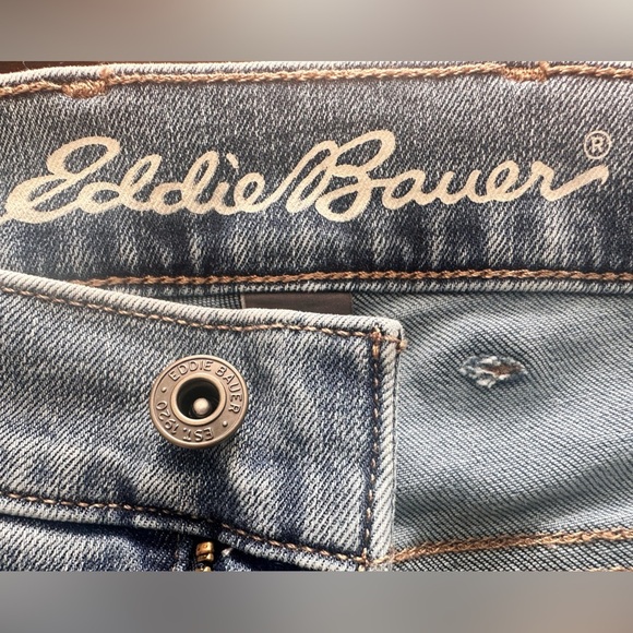 Eddie Bauer Jeans Womens Revival High Rise Straight Leg Sz 18 Blue Denim - Picture 12 of 13